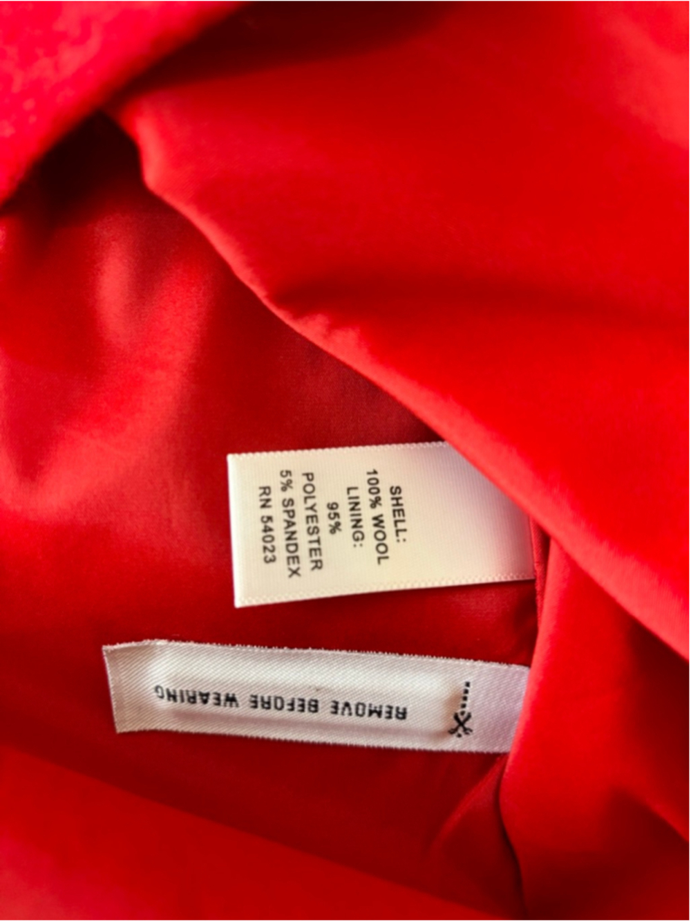 Women's Banana Republic Red Short Sleeve Dress Size 4 Wool - Picture 4 of 10